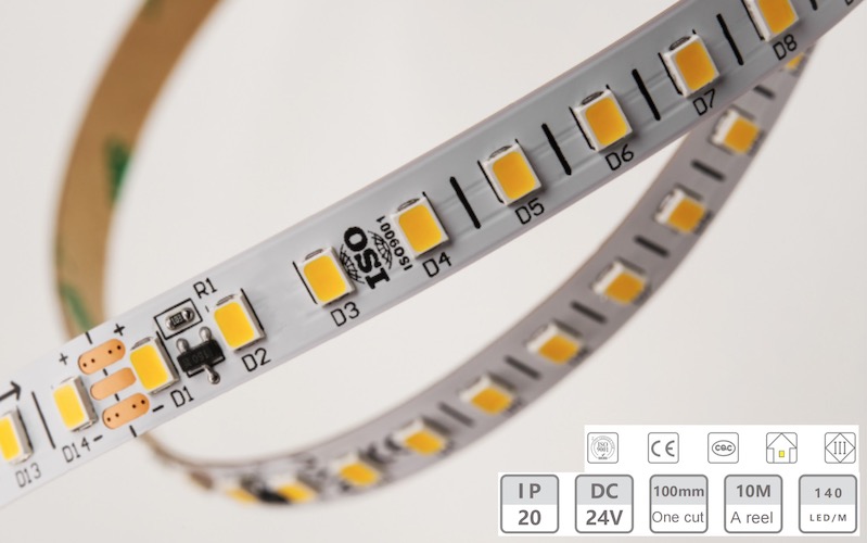 Strip lampu tegangan rendah 24V-8mm-140d