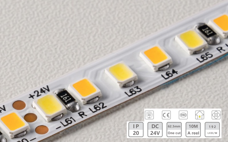 24V-8mm-192d warna ganda strip lampu tegangan rendah